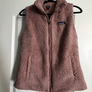Patagonia Fleece Vest in Light Pink with Logo Patch
